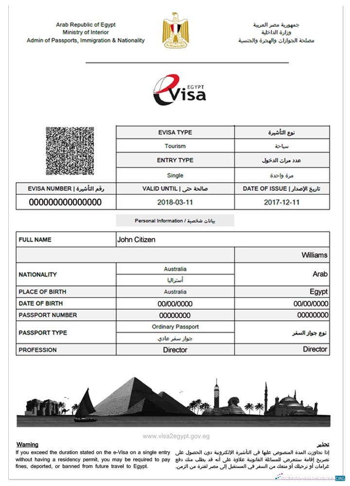 Download EGYPT e visa Photoshop template